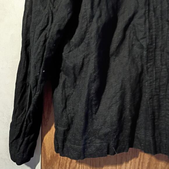 Chicos Textured Metallic Button Shirt Top XL Black Shimmer Evening Artwear - Picture 10 of 12